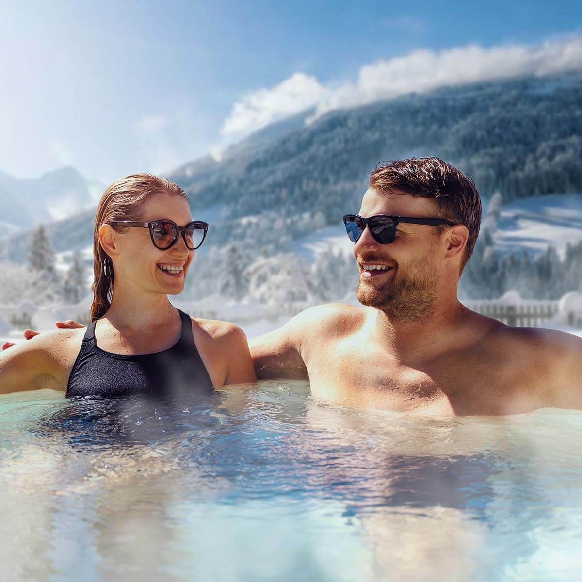 Hotel con piscina privata in inverno